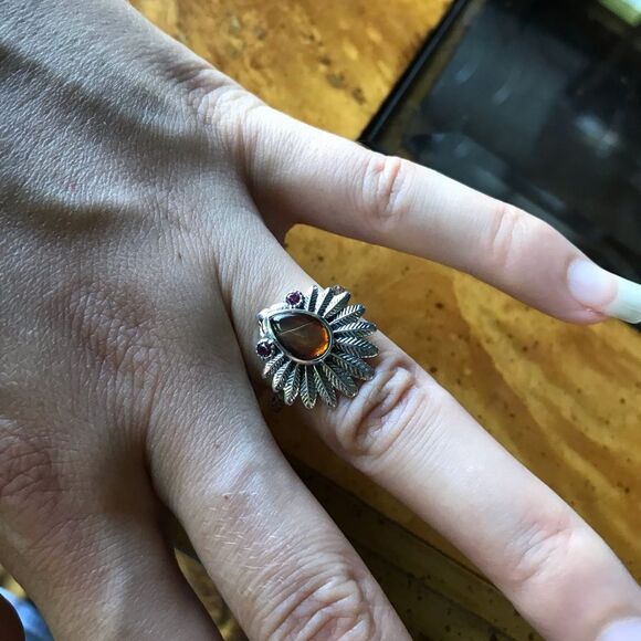 Canadian Ammolite Sterling Silver Ring Size 6 - Picture 11 of 12